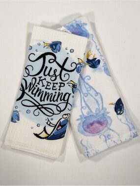 Disney Parks Finding Dory Kitchen Towels 2 Pack Just Keep Swimming Nemo Pixar